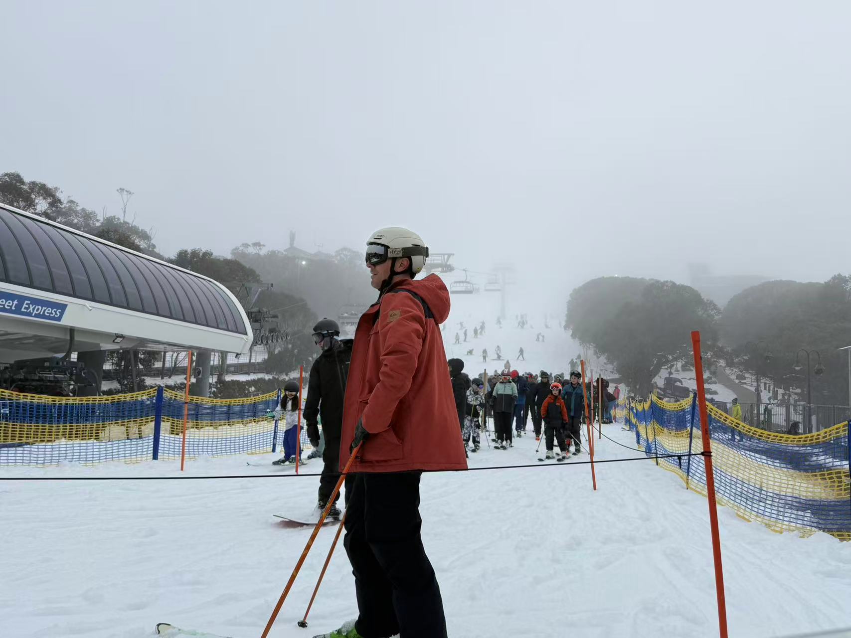 Skier at the beginner slopes at Mount Buller 2026 snow season